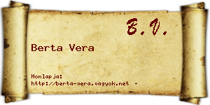 Berta Vera névjegykártya